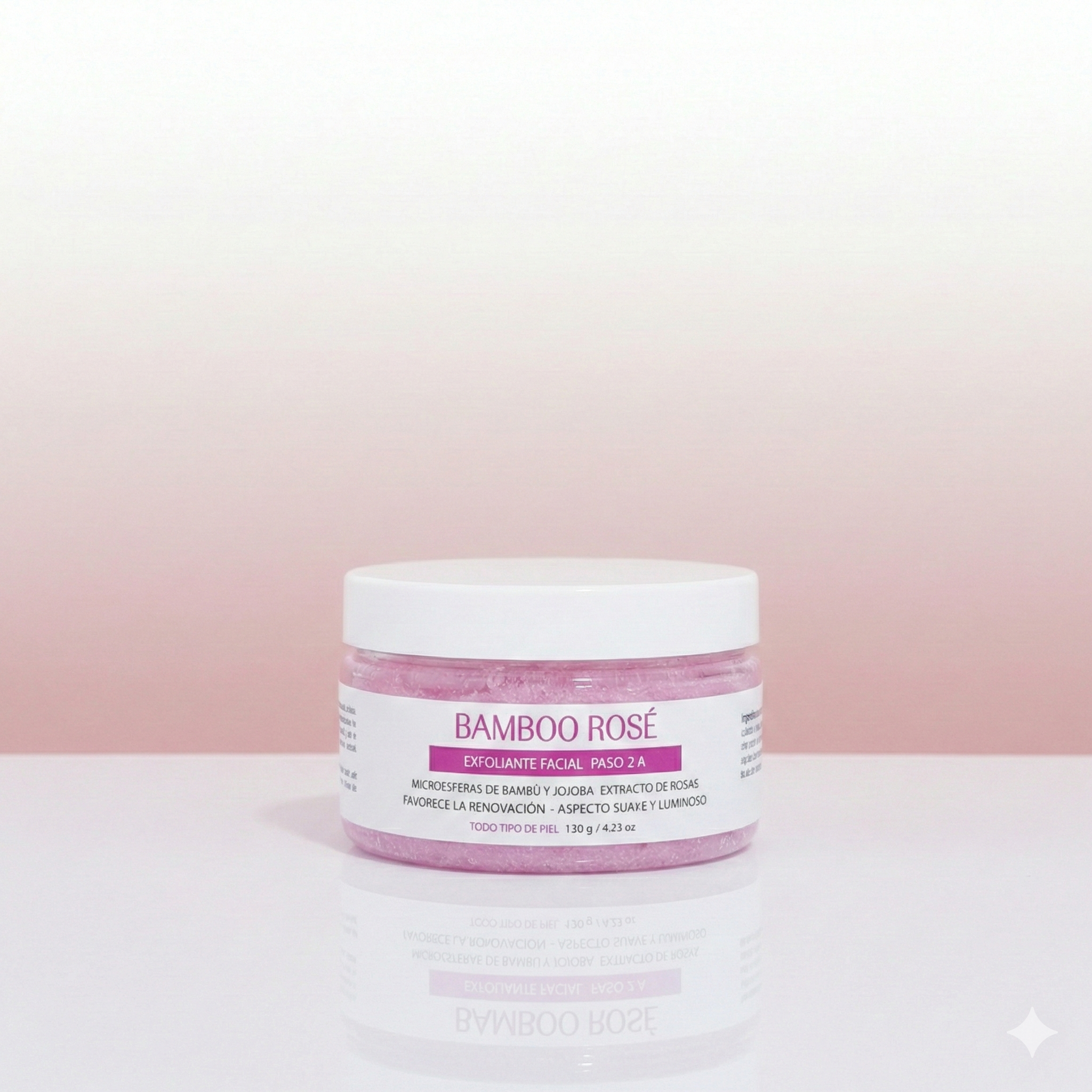 BAMBOO ROSE GEL EXFOLIANTE FACIAL CON PARTÍCULAS ESFÉRICAS  120g (VL012)